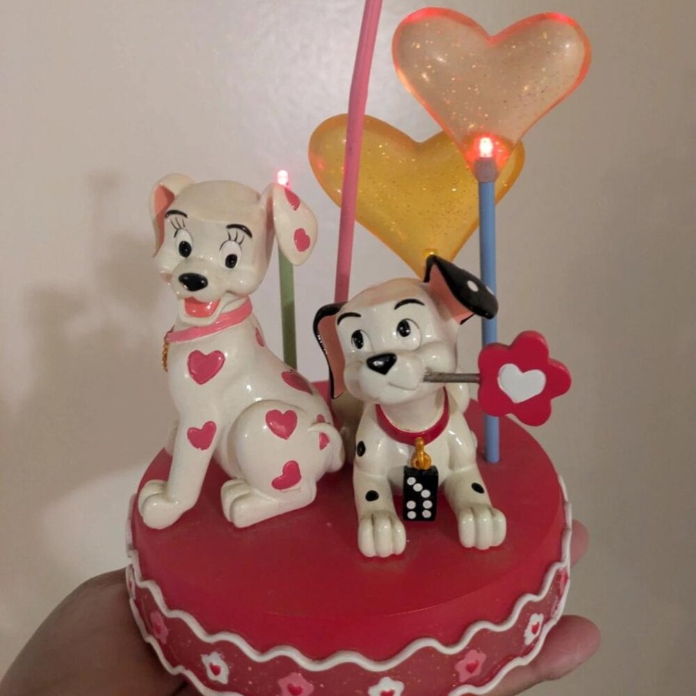 Rare Y2K vintage Disney's 101 Dalmatians puppy dog hearts lamp decorative light